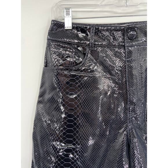REMAIN by Birger Christensen Manua Leather Bermuda Shorts Size 6 Croc Embossed - Picture 3 of 7